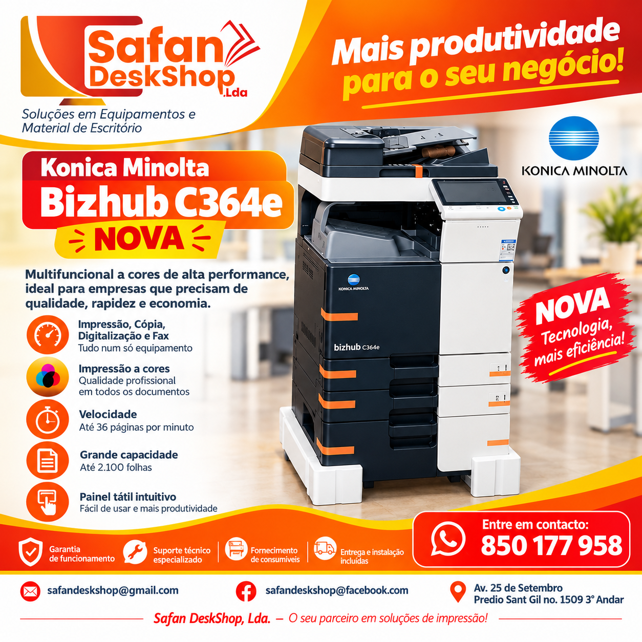 Maquina Fotocopiadora Konica MInolta Bizhub C364e